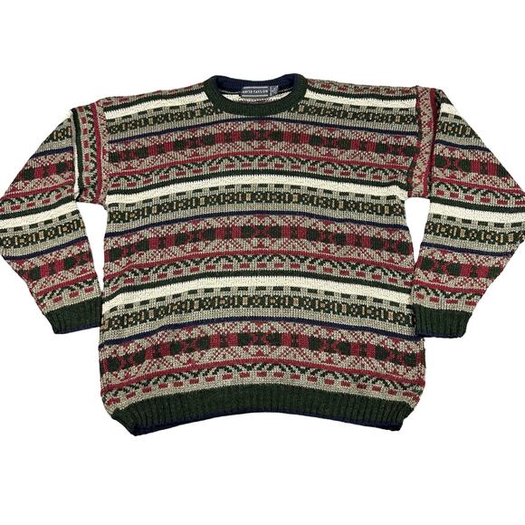 Vintage David Taylor Size XL Mens Fair Isle Crewneck Sweater Dad Grandpa - Picture 1 of 6